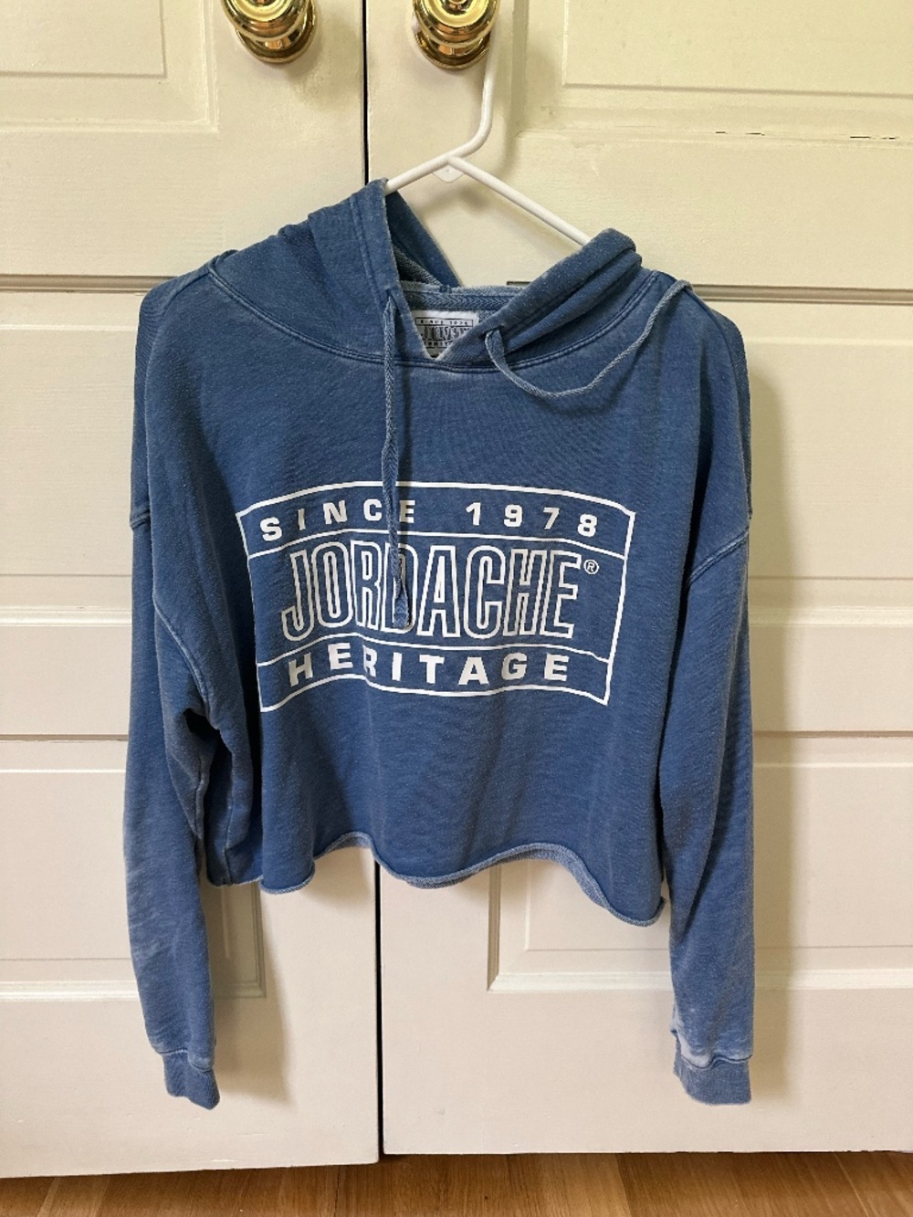 Graphic Blue Cropped Hoodie